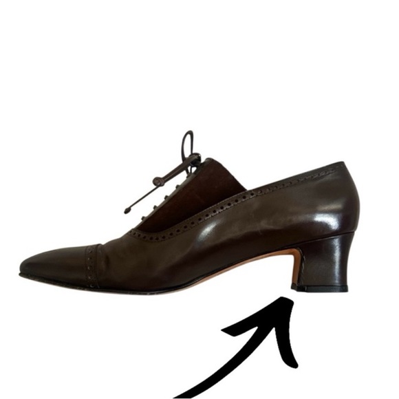 Salvatore Ferragamo Dark Brown Lace Up Leather Cap Toe Oxford Shoes Size 8AA - Picture 8 of 8